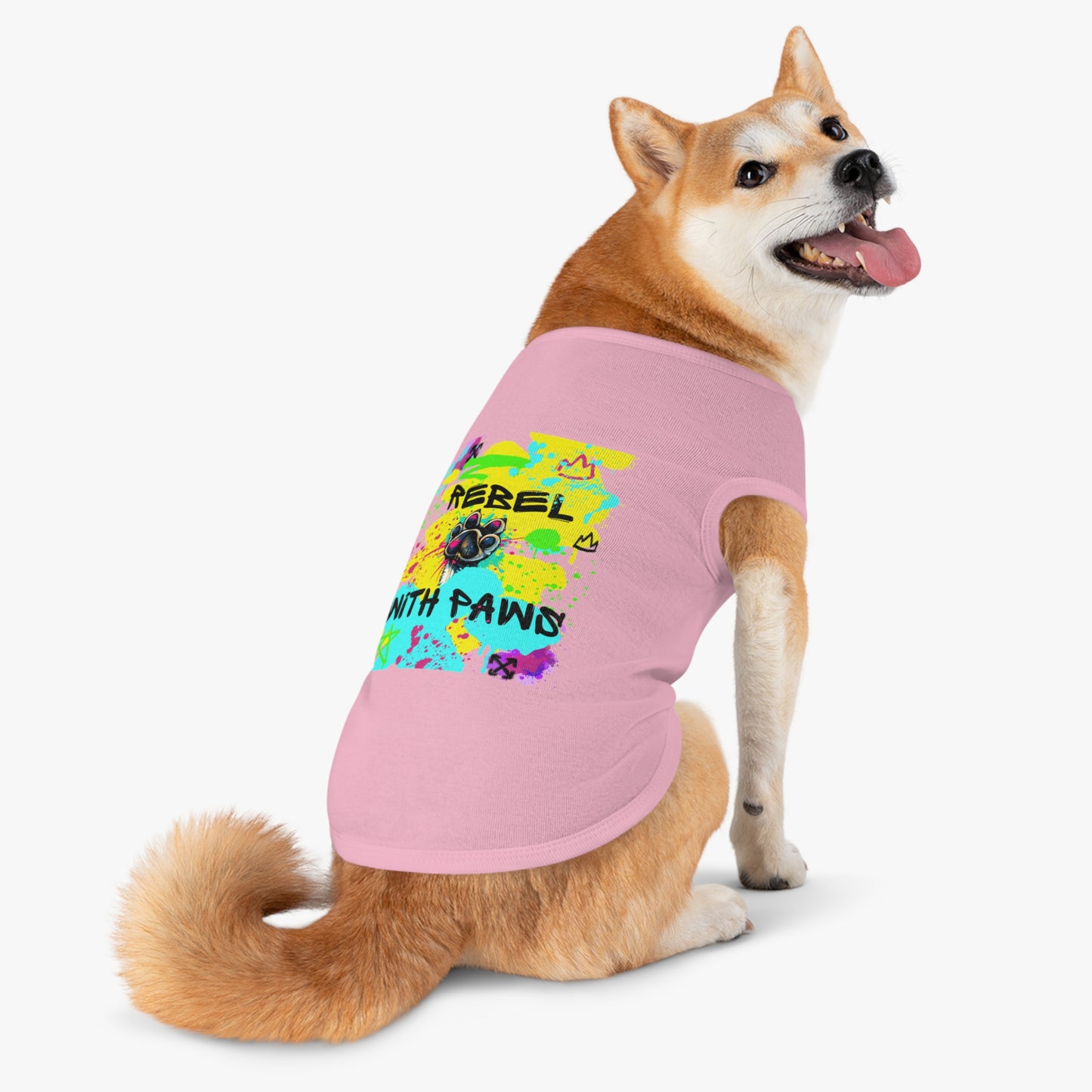 Rebel With Paws Graffiti Dog Tee – Street Pup Edition