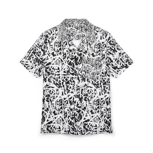 Concrete Canvas Button-Down – Black & White Graffiti Edition