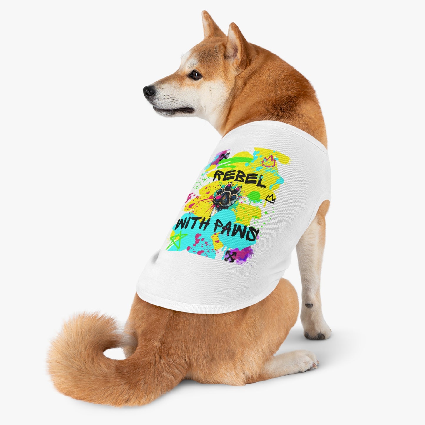 Rebel With Paws Graffiti Dog Tee – Street Pup Edition