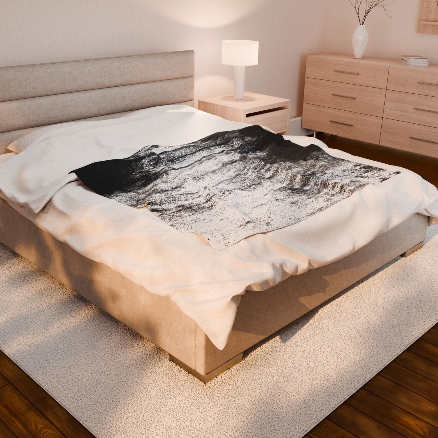Urban Static – Graffiti Wall Texture Print Velveteen Plush Throw Blanket