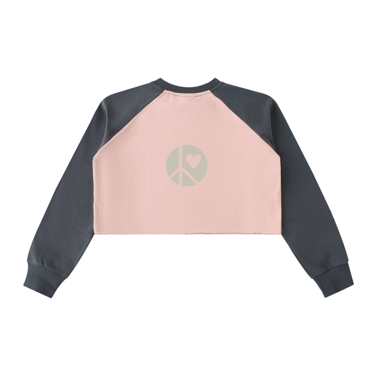 Quiet Riot™ Raw-Hem Color-Block Raglan Crop