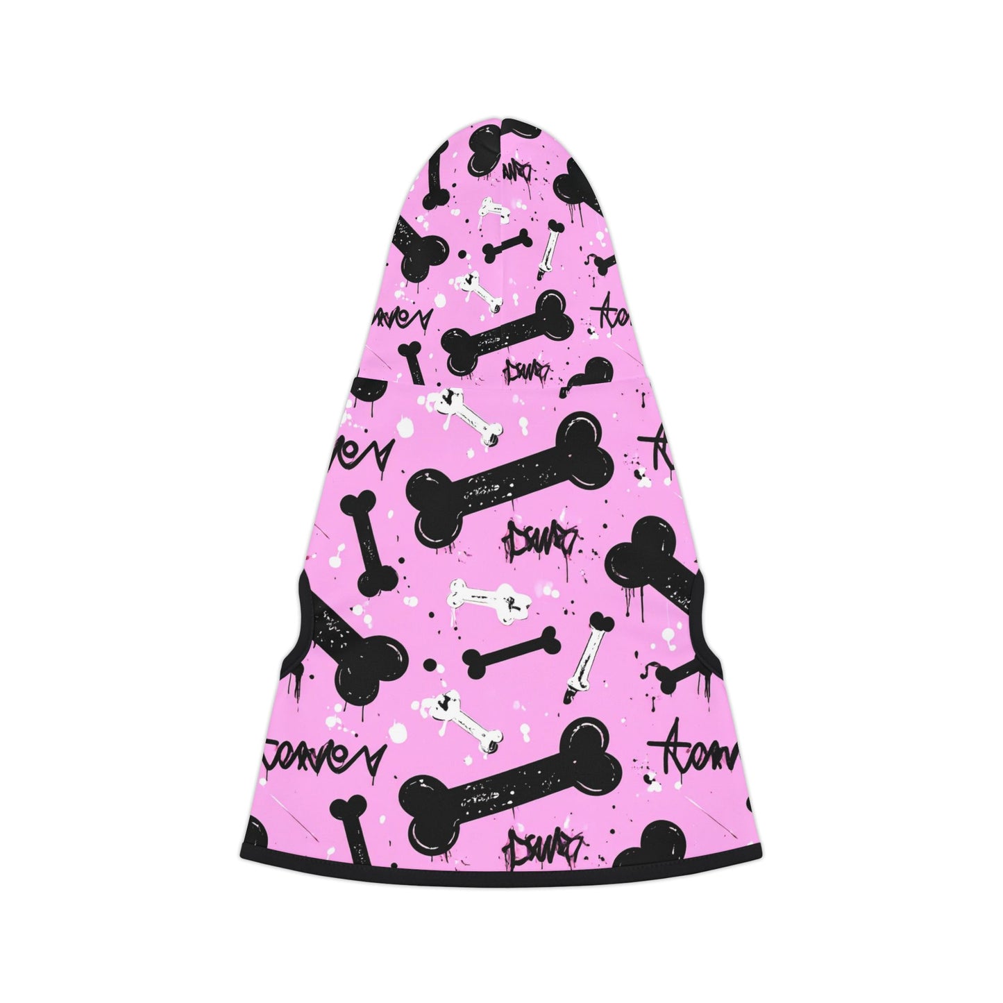 Dog Hoodie - Pink Graffiti Bone Print