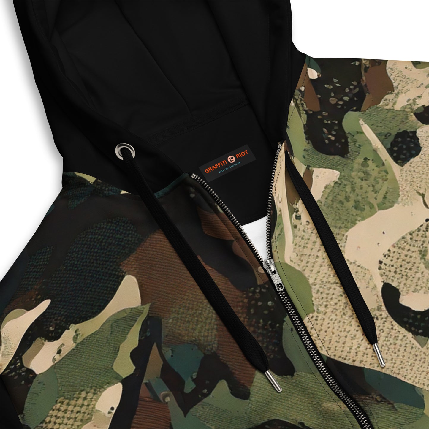 “Shadow Signal” Graffiti Camo Zip Hoodie