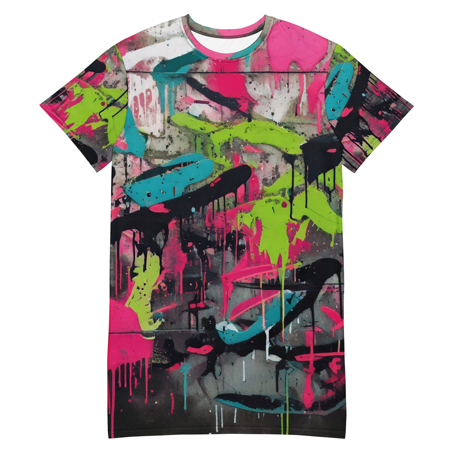 Graffiti Print T-shirt dress