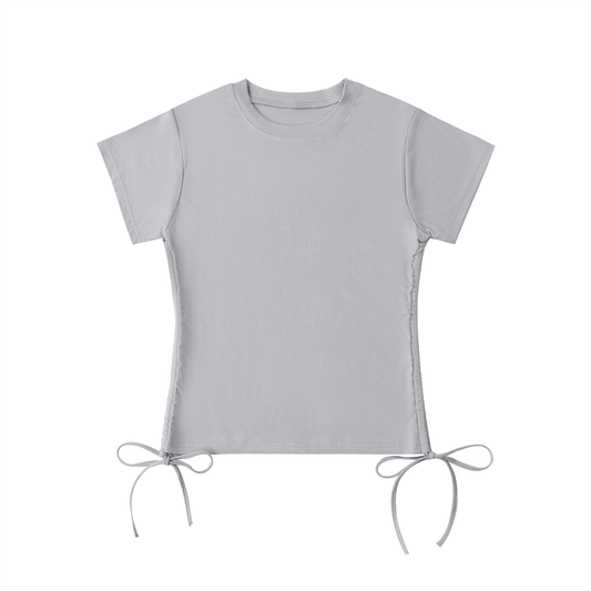Quiet Riot™ Contour Drawstring Crop Tee