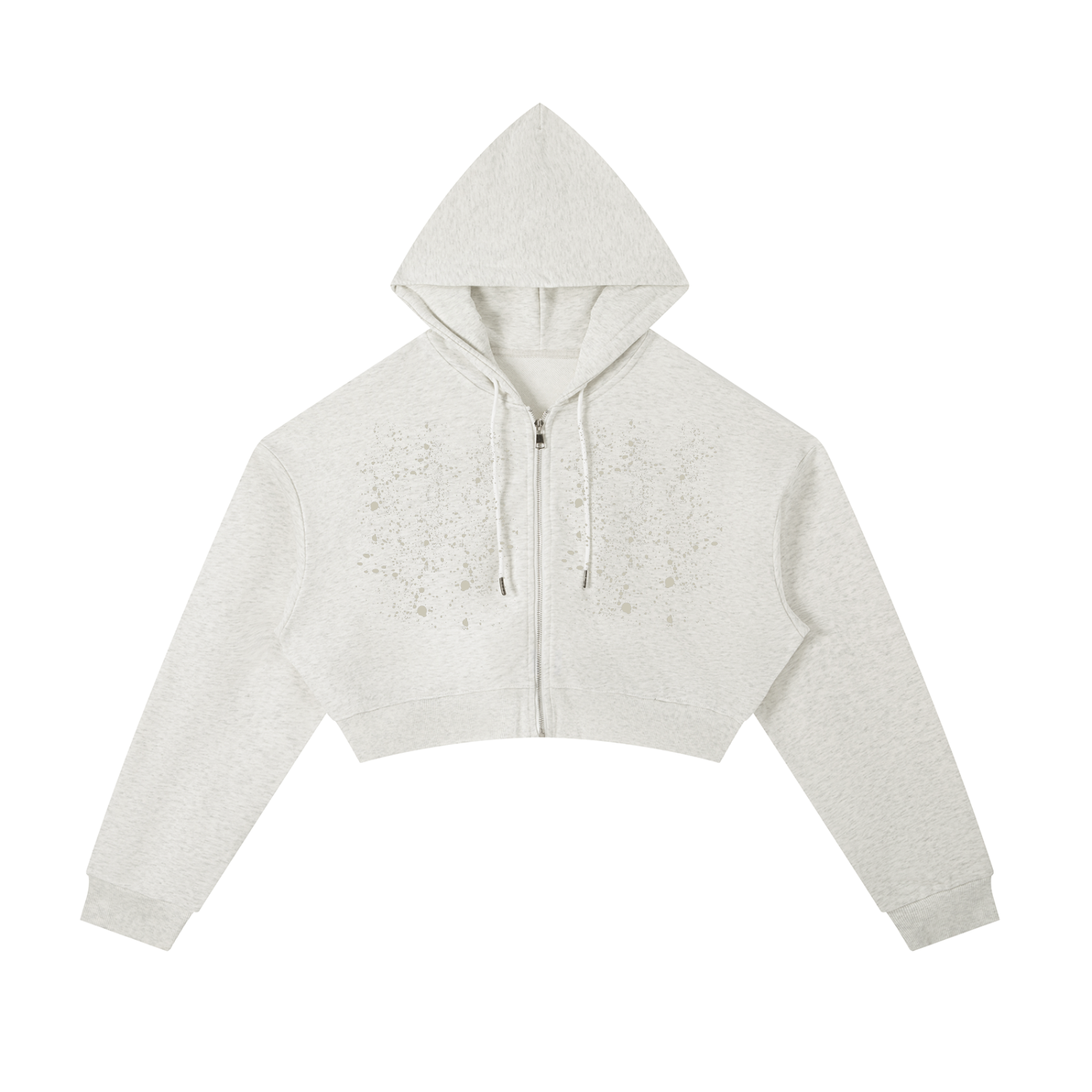 Quiet Riot™ Essential Paint-Splatter Cropped Zip Hoodie | Elevated Street Layer