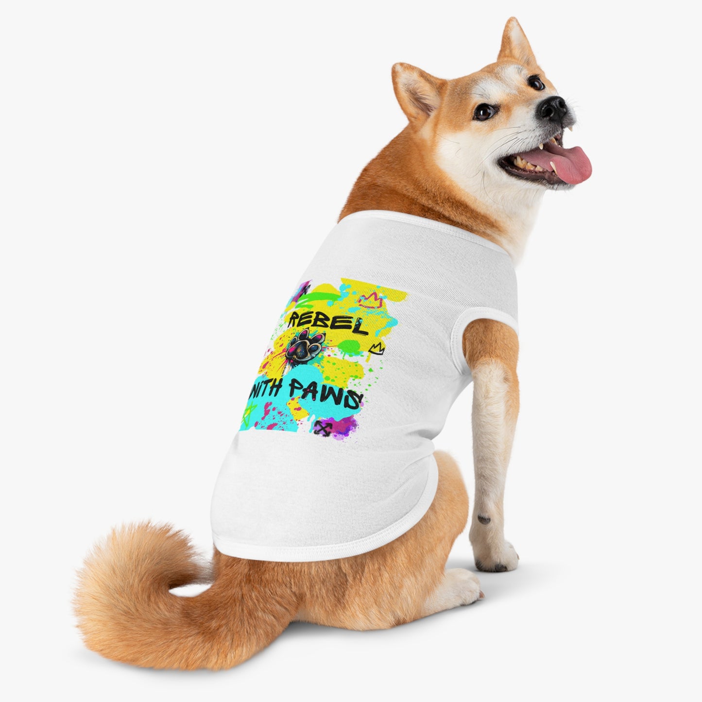 Rebel With Paws Graffiti Dog Tee – Street Pup Edition