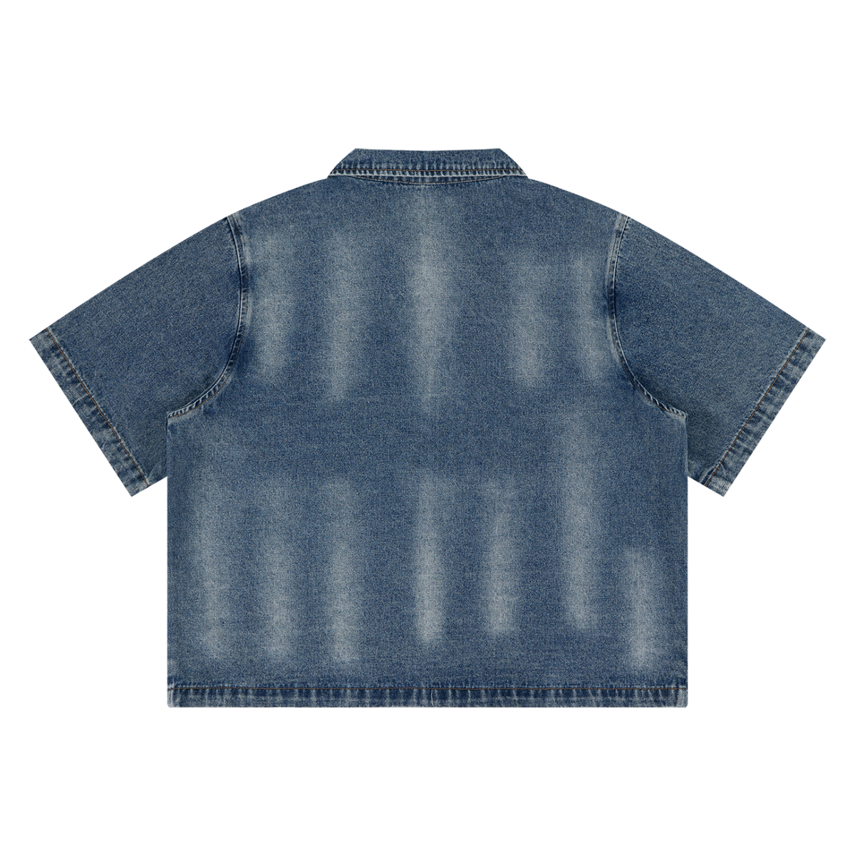 Quiet Riot Vintage Wash Zip-Front Denim Overshirt