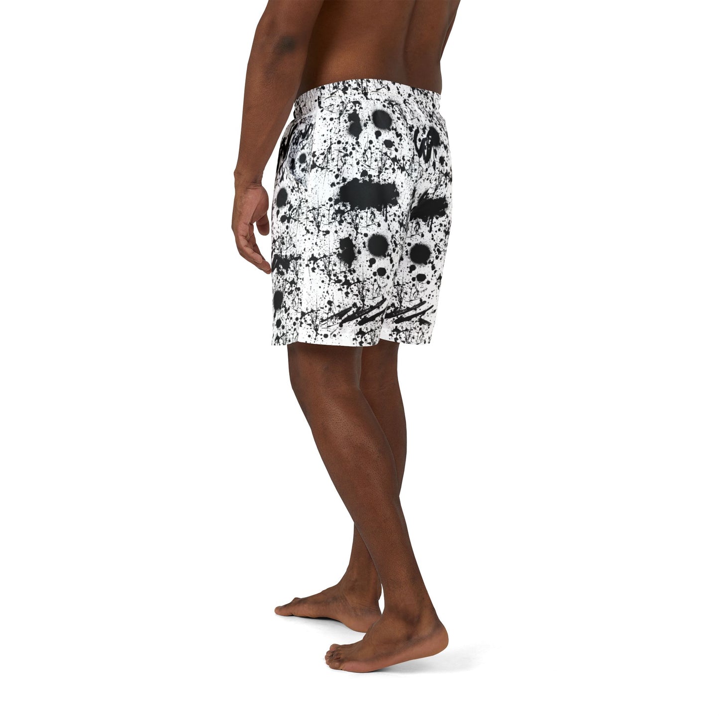 Tag & Splash Graffiti Print Unisex Swim Shorts