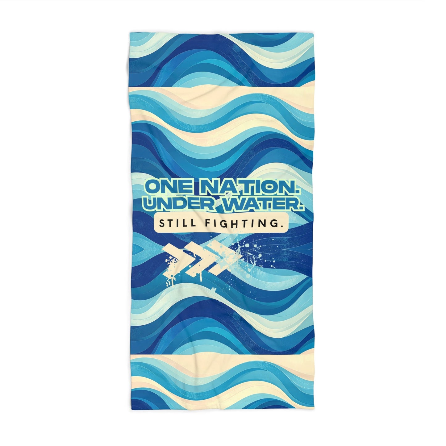 Beach Towel - Ocean Waves Statement Towel.  Message for Change.