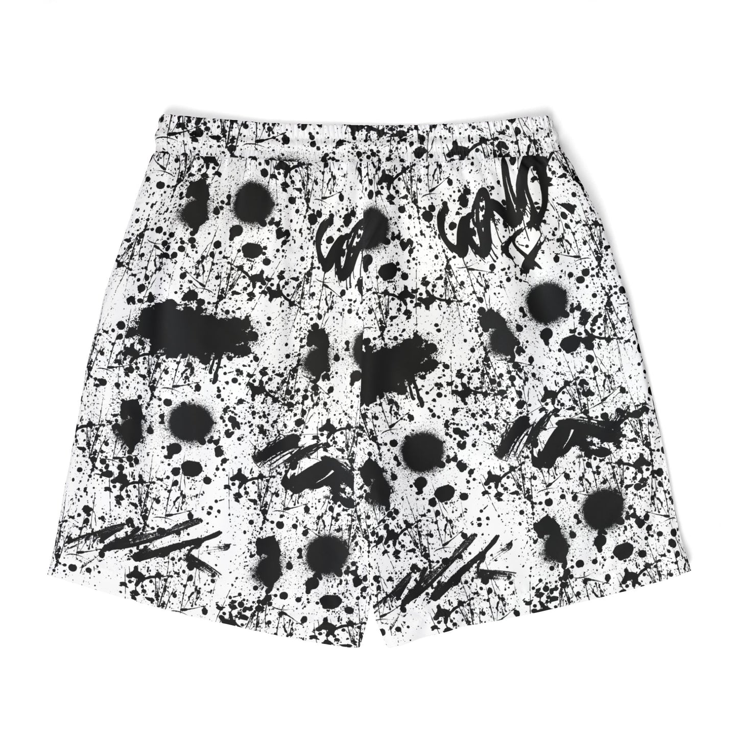 Tag & Splash Graffiti Print Unisex Swim Shorts