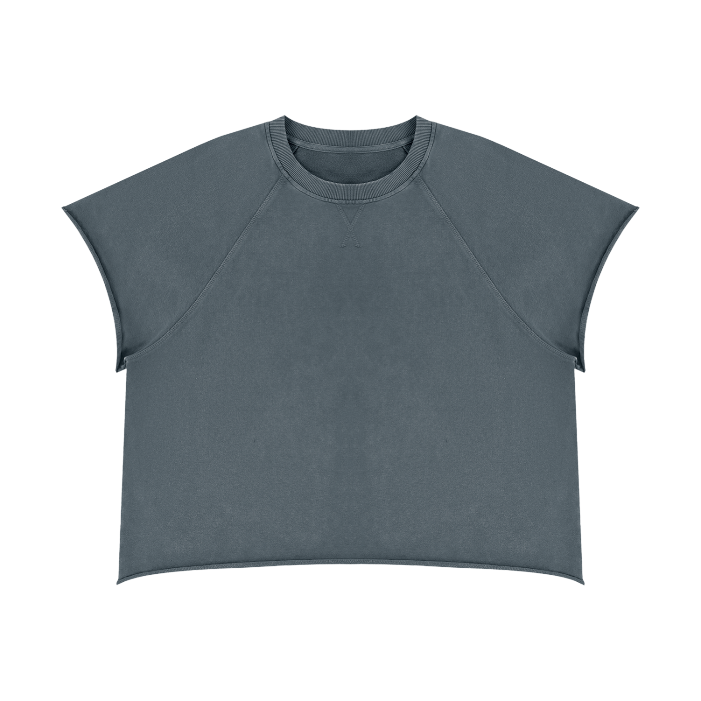 Unisex Vintage Wash Raw Edge Boxy T-Shirt