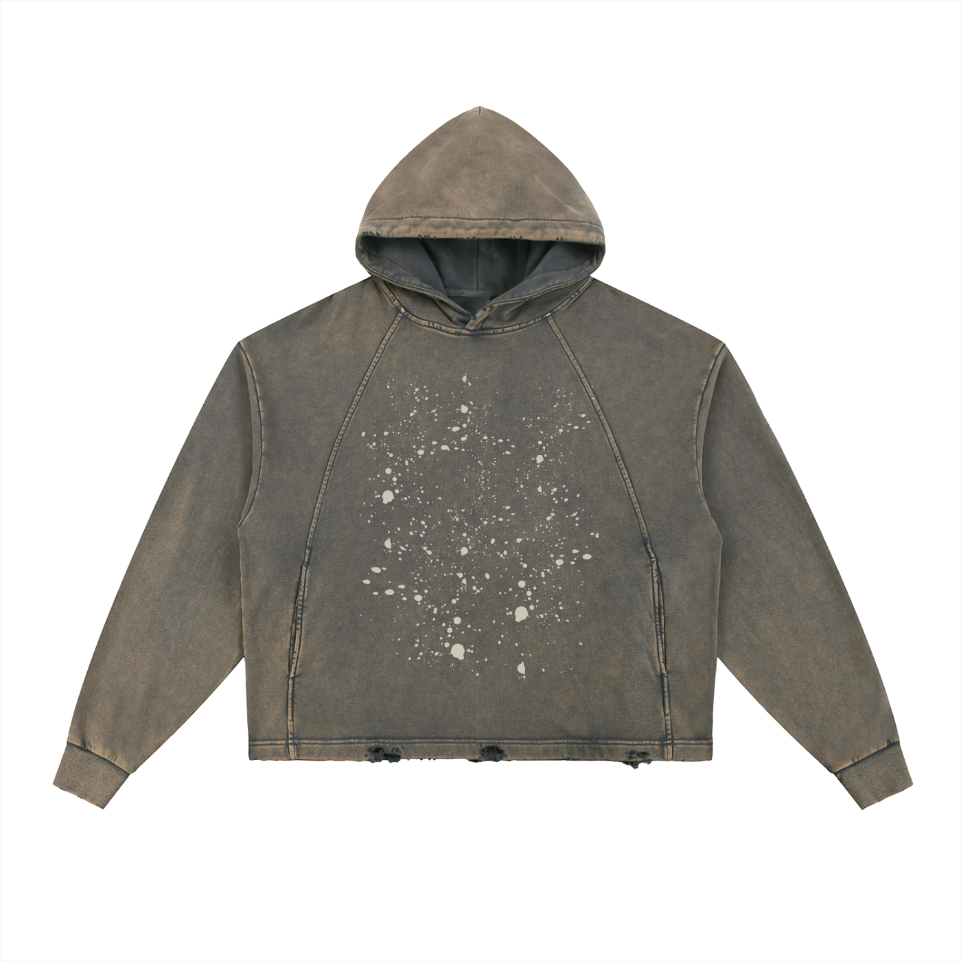 Quiet Riot™ Vintage Wash Paint-Splatter Hoodie