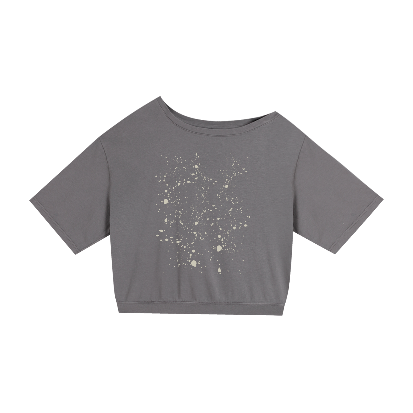 Quiet Riot™ Asymmetric Paint-Splatter Oversized Cotton Tee