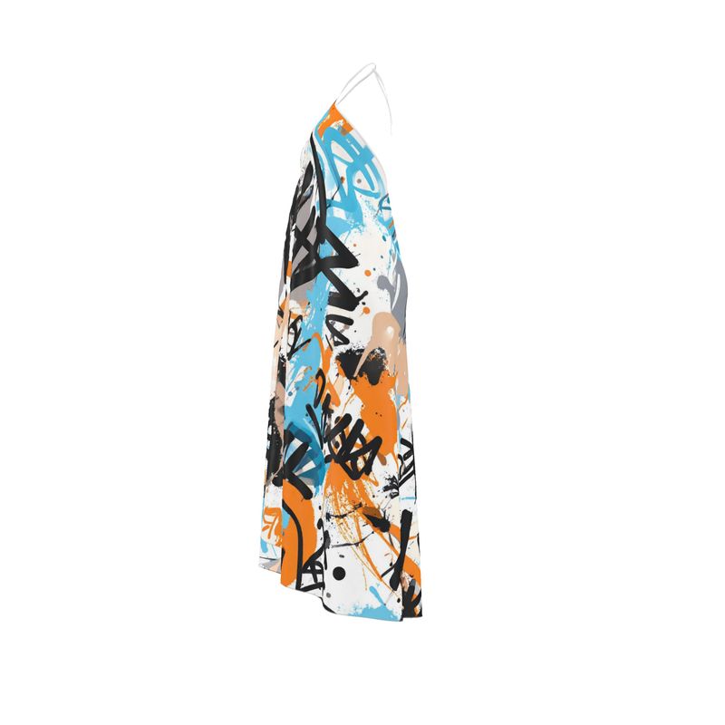 Concrete Muse: Aqua Tag Halter Dress