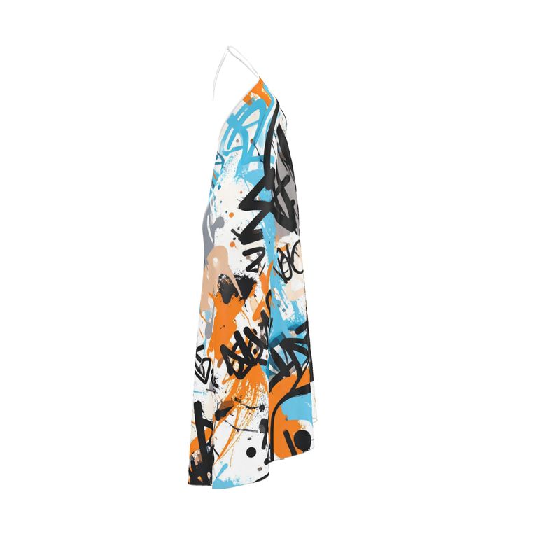 Concrete Muse: Aqua Tag Halter Dress