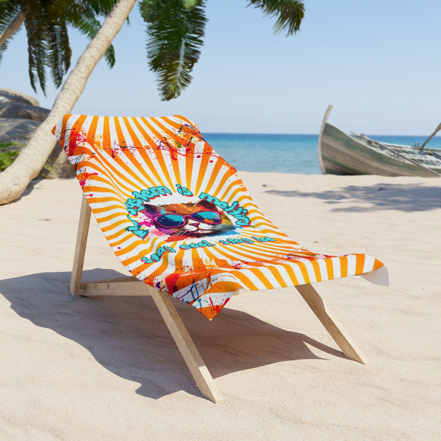 Beach Towel - Graffiti Political Summer Statement Towel - Stay Cool Stay Calm