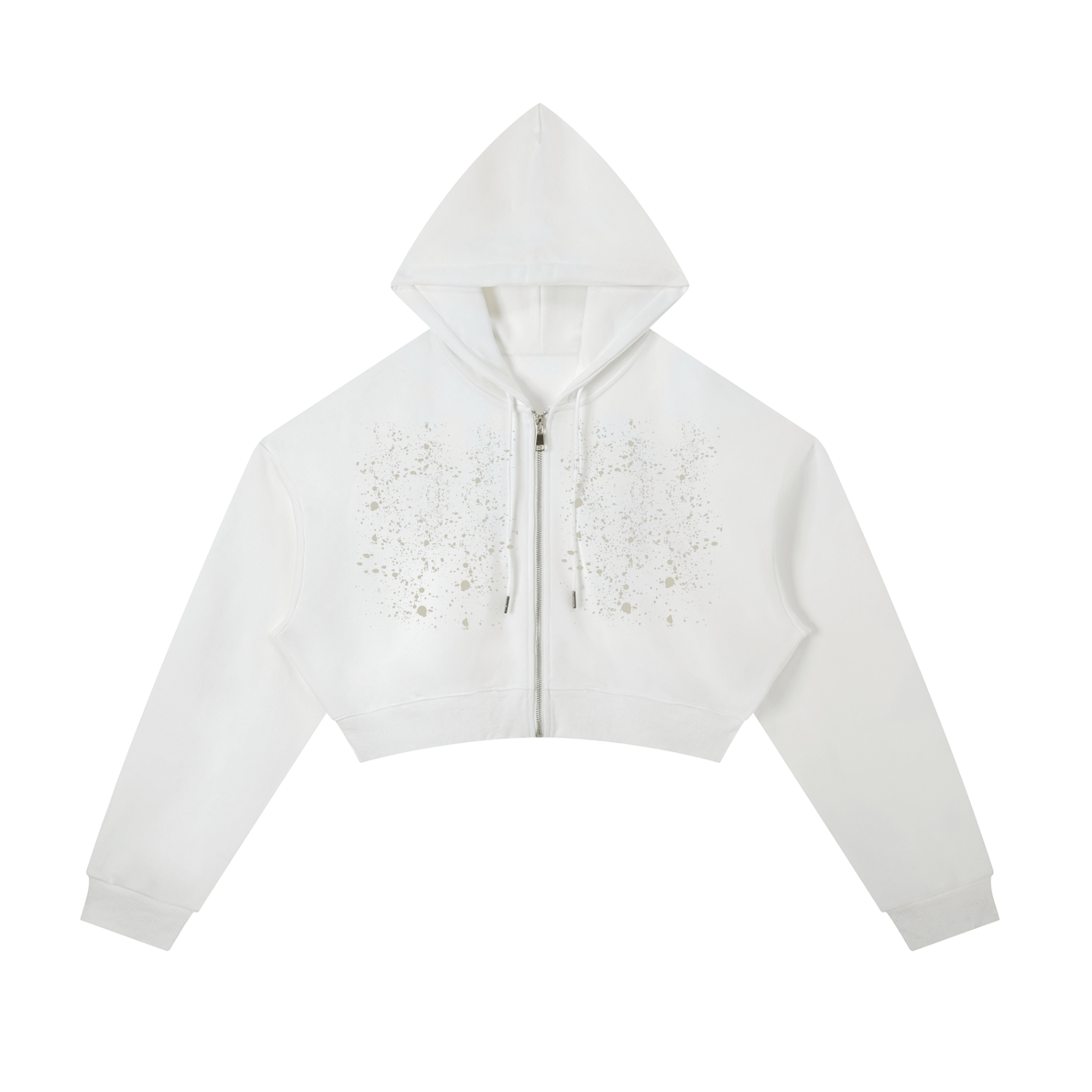 Quiet Riot™ Essential Paint-Splatter Cropped Zip Hoodie | Elevated Street Layer