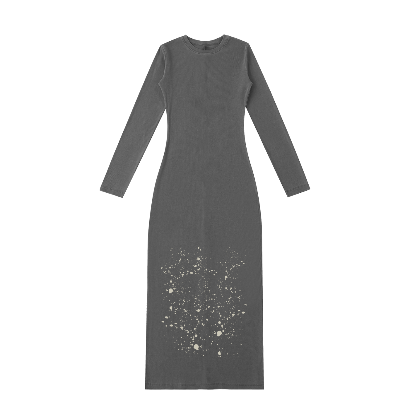 Quiet Riot™ Dyed Washed Slit Maxi Dress | Paint-Splatter Streetwear Maxi