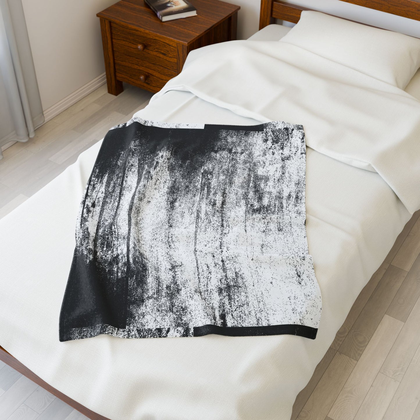 Urban Static – Graffiti Wall Texture Print Velveteen Plush Throw Blanket