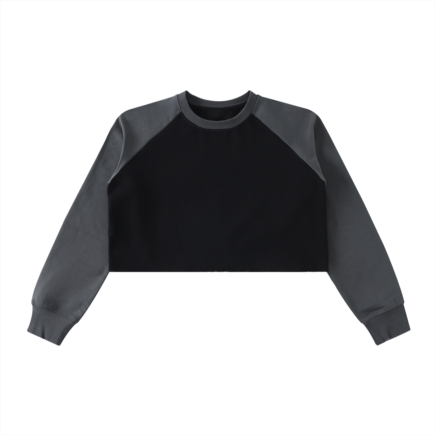 Quiet Riot™ Raw-Hem Color-Block Raglan Crop