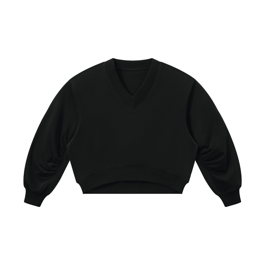Quiet Riot Women's Cropped V-Neck Sweatshirt