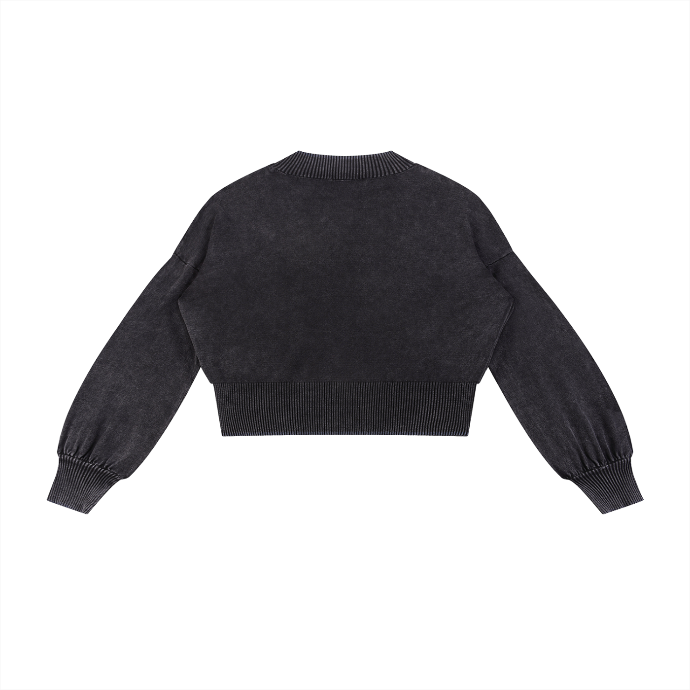 Quiet Riot™ Mineral Wash Cropped Balloon Sleeve Sweater – Women’s