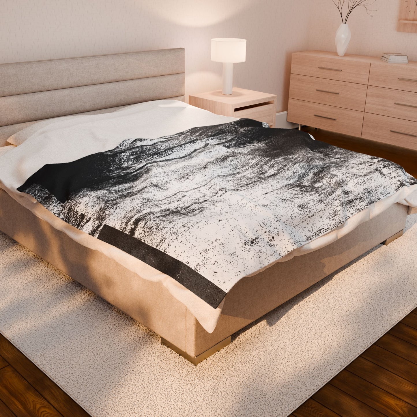 Urban Static – Graffiti Wall Texture Print Velveteen Plush Throw Blanket