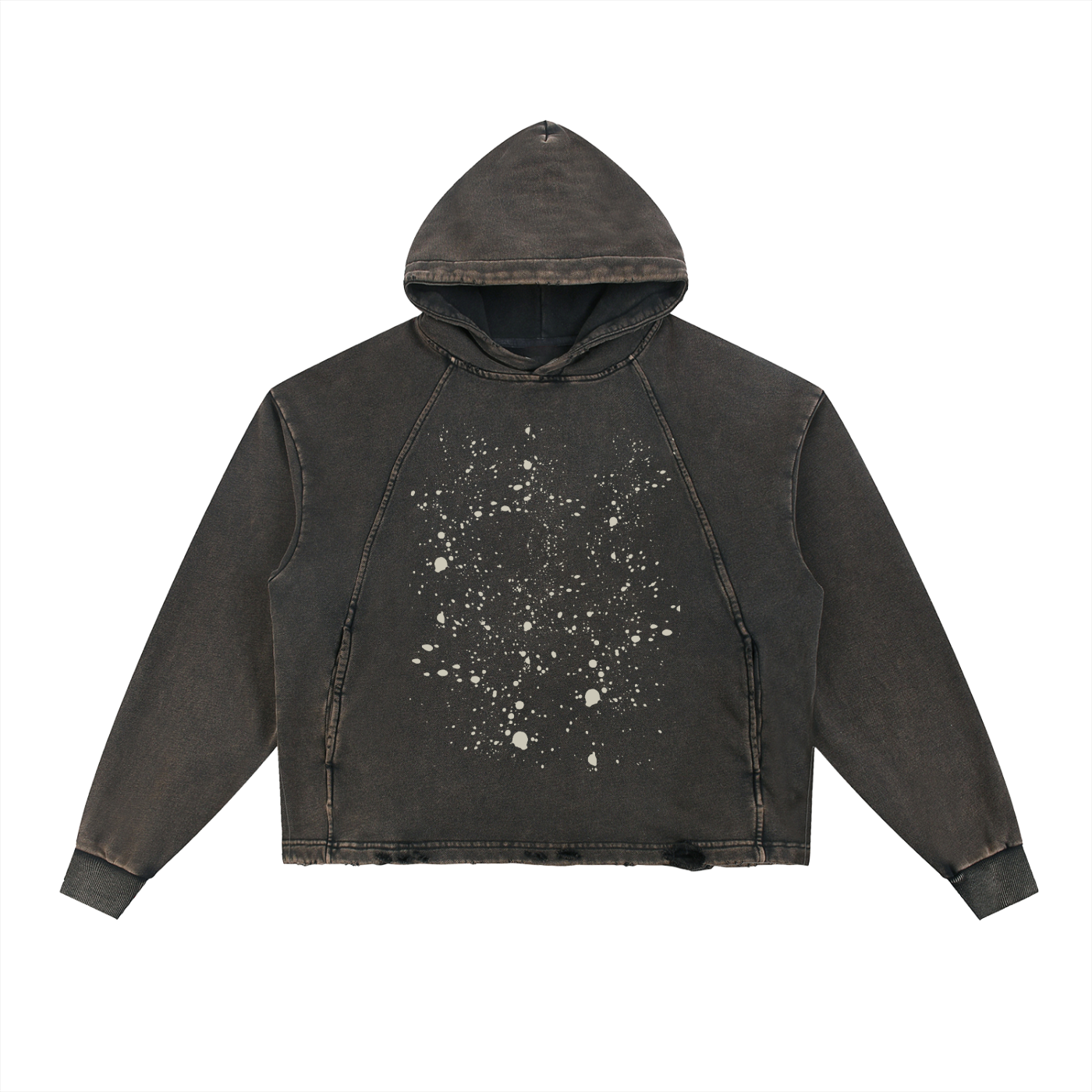 Quiet Riot™ Vintage Wash Paint-Splatter Hoodie