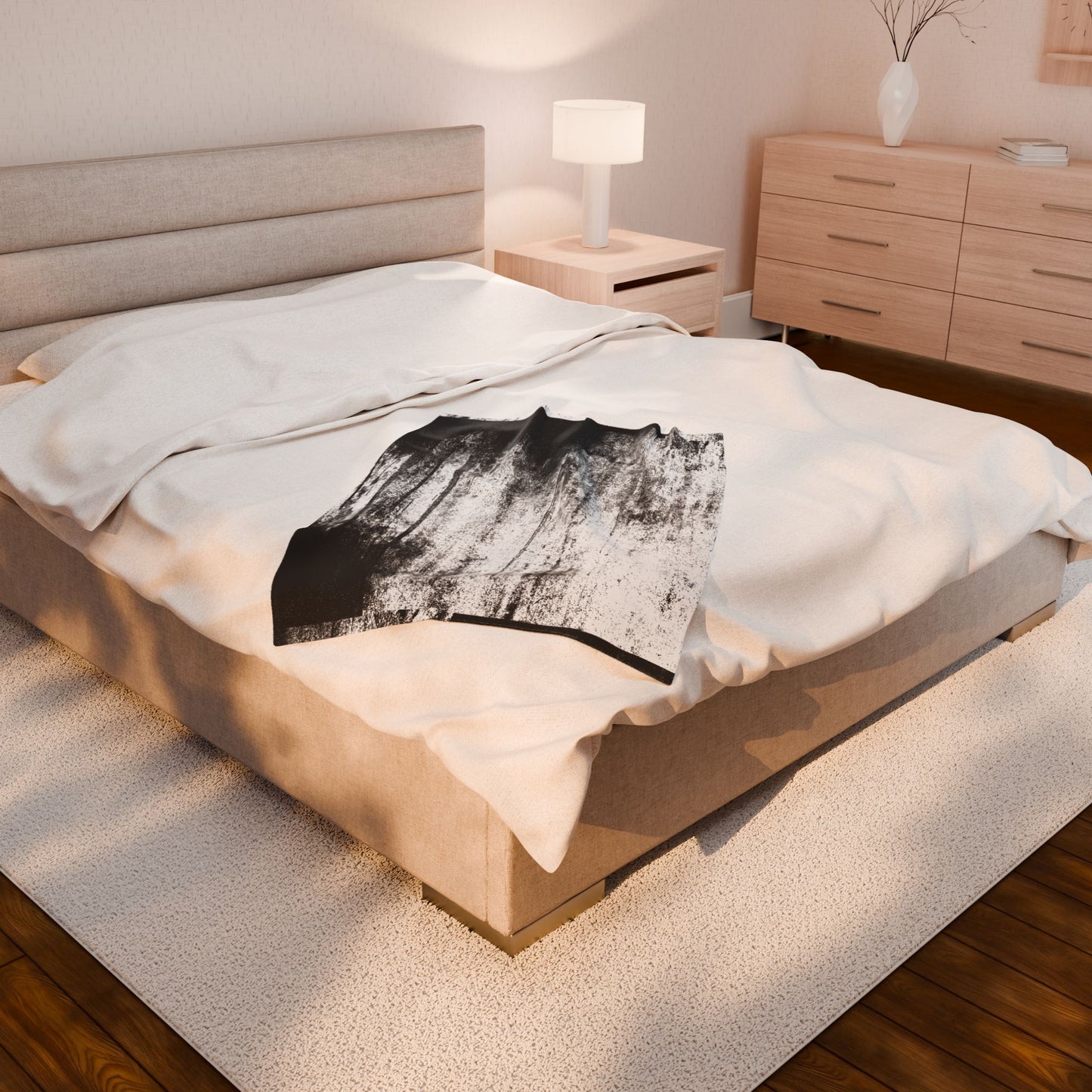 Urban Static – Graffiti Wall Texture Print Velveteen Plush Throw Blanket