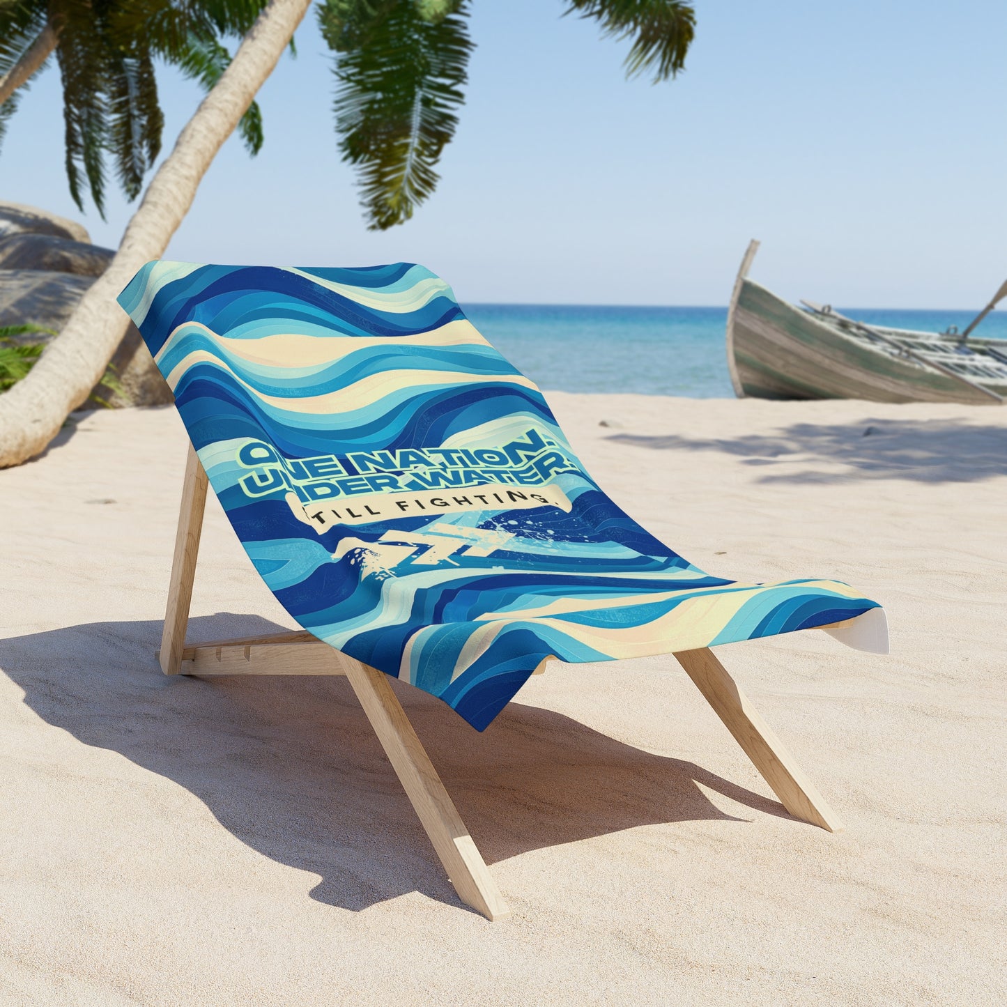 Beach Towel - Ocean Waves Statement Towel.  Message for Change.