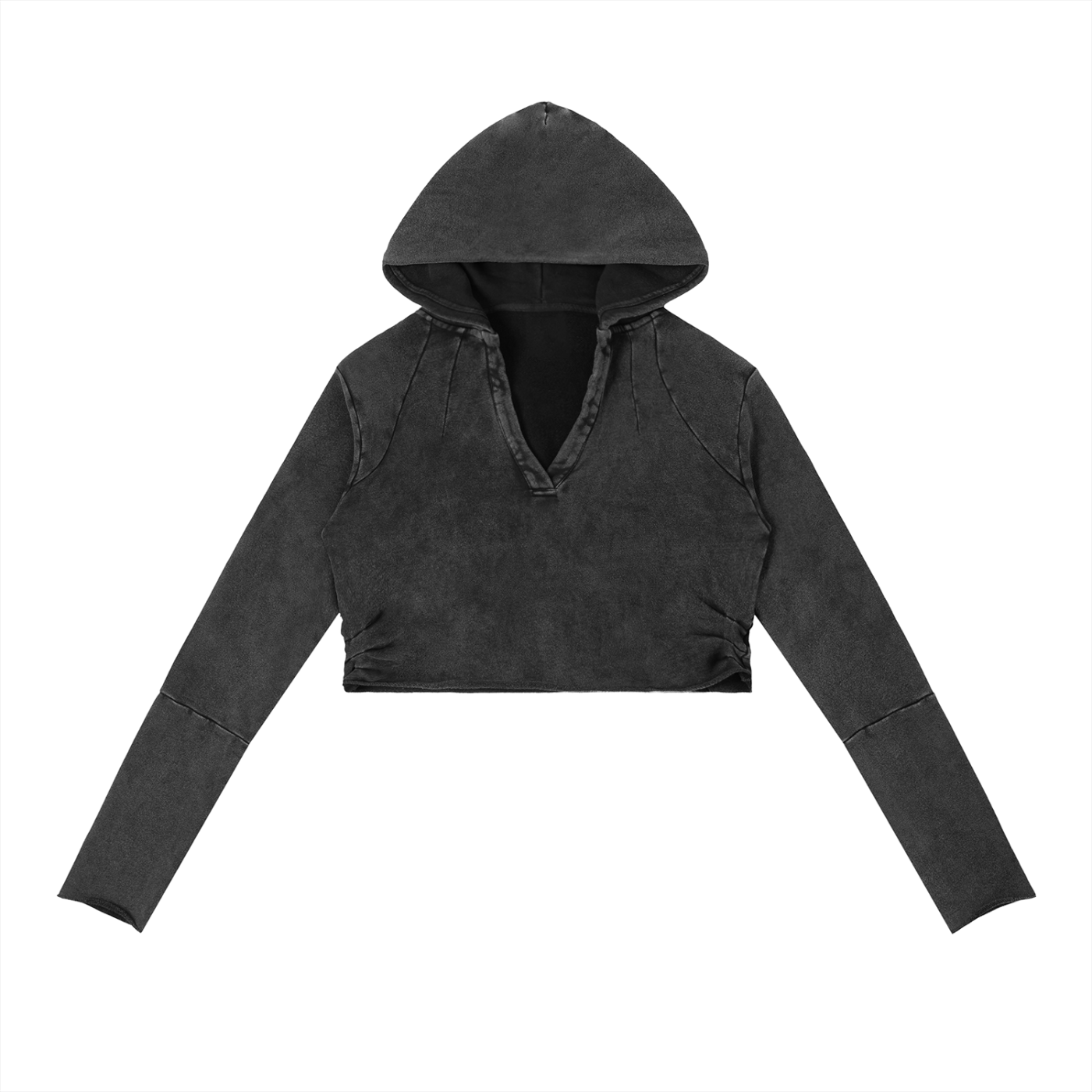 Graffiti Riot™ Vintage Washed Paint-Splatter Cropped Hoodie