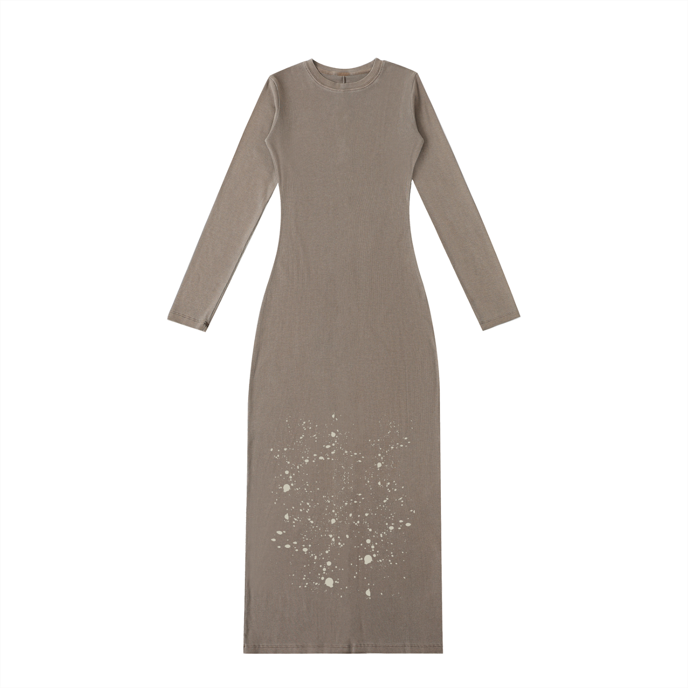 Quiet Riot™ Dyed Washed Slit Maxi Dress | Paint-Splatter Streetwear Maxi