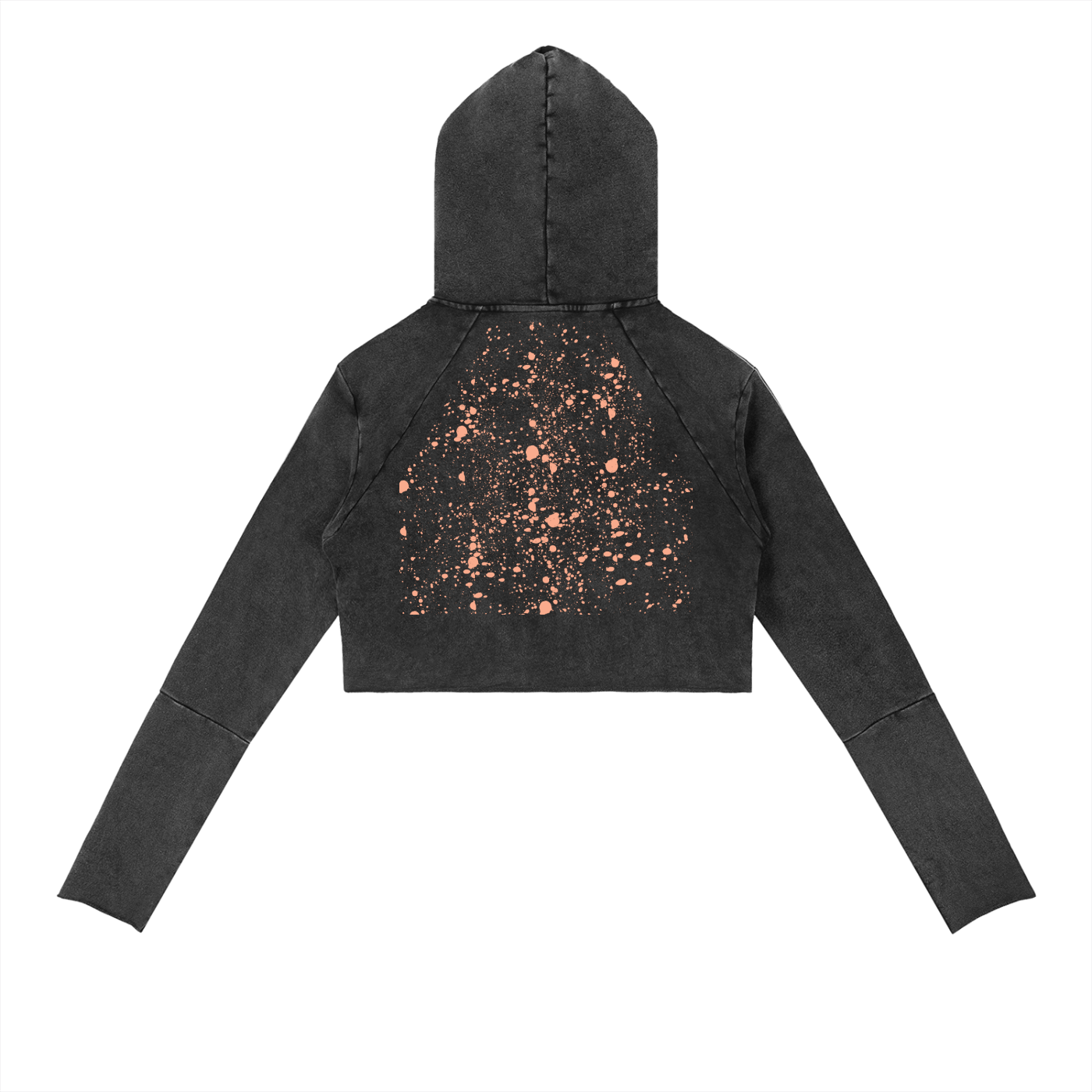 Graffiti Riot™ Vintage Washed Paint-Splatter Cropped Hoodie