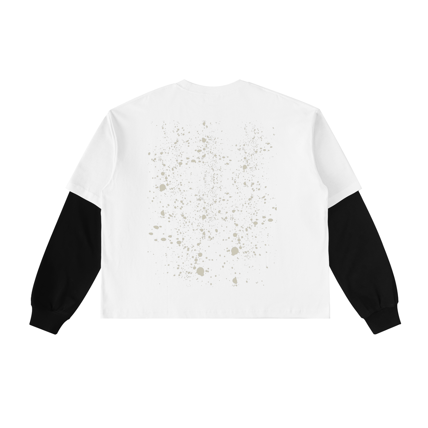 Graffiti Riot™ Quiet Riot Layered Contrast Sleeve Paint Splatter Tee