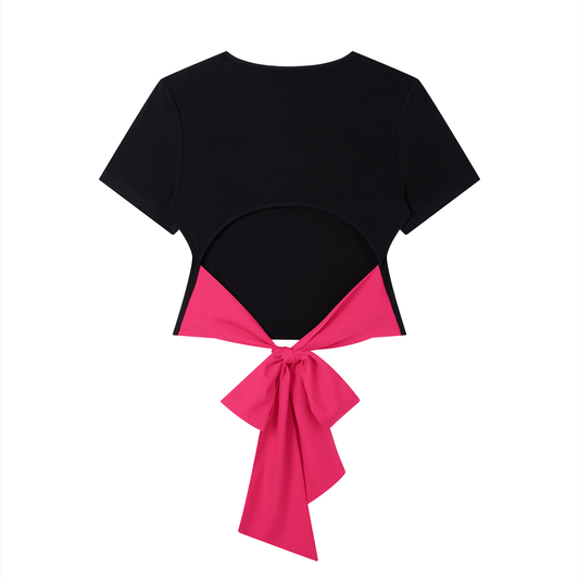 Quiet Riot™ Bow Back Tee – Slim Fit Statement Top