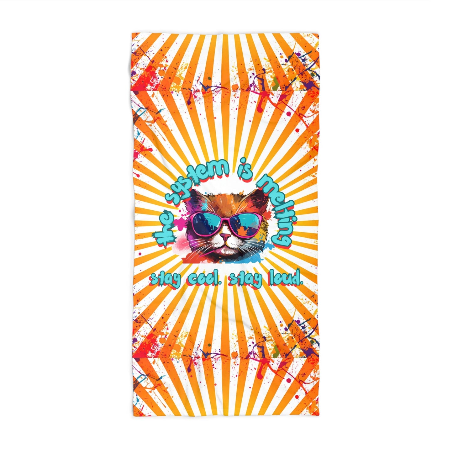 Beach Towel - Graffiti Political Summer Statement Towel - Stay Cool Stay Calm