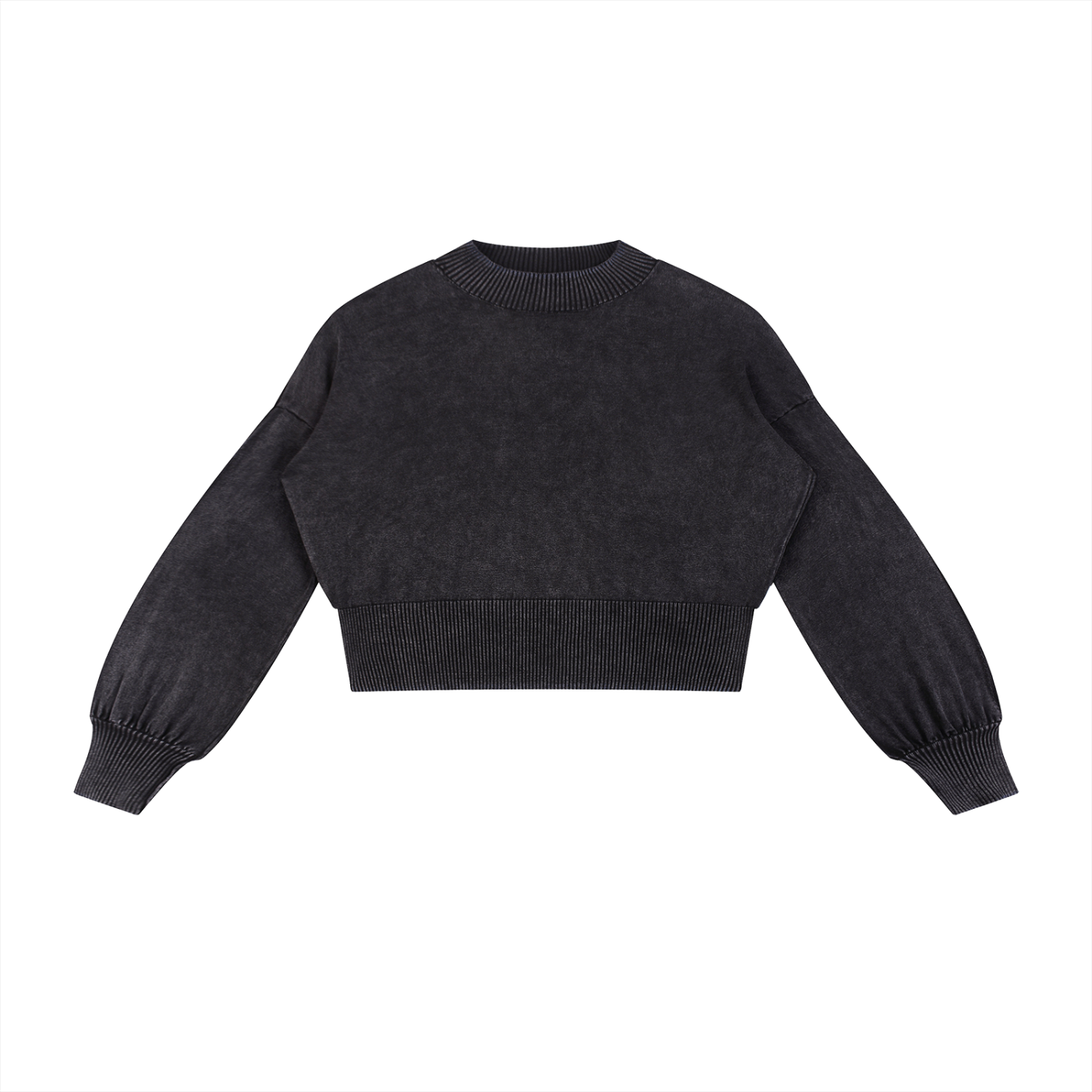 Quiet Riot™ Mineral Wash Cropped Balloon Sleeve Sweater – Women’s