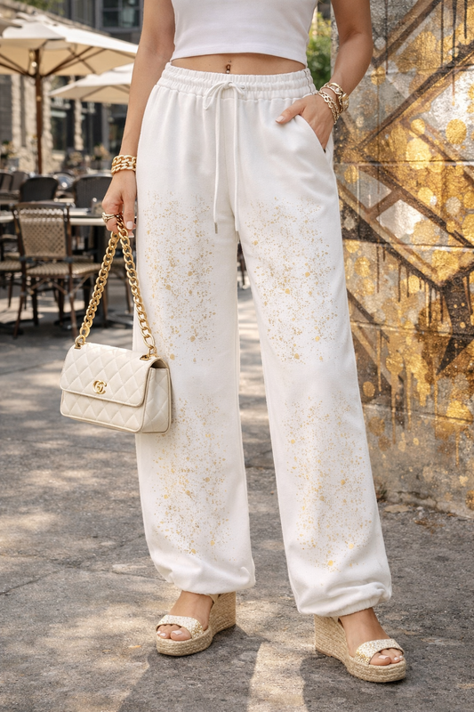 Quiet Riot™ Essential Paint-Splatter Straight-Leg Sweatpants