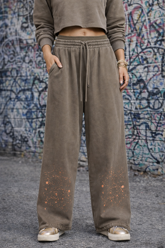 Quiet Riot™ Vintage Washed Paint-Splatter Street Pants
