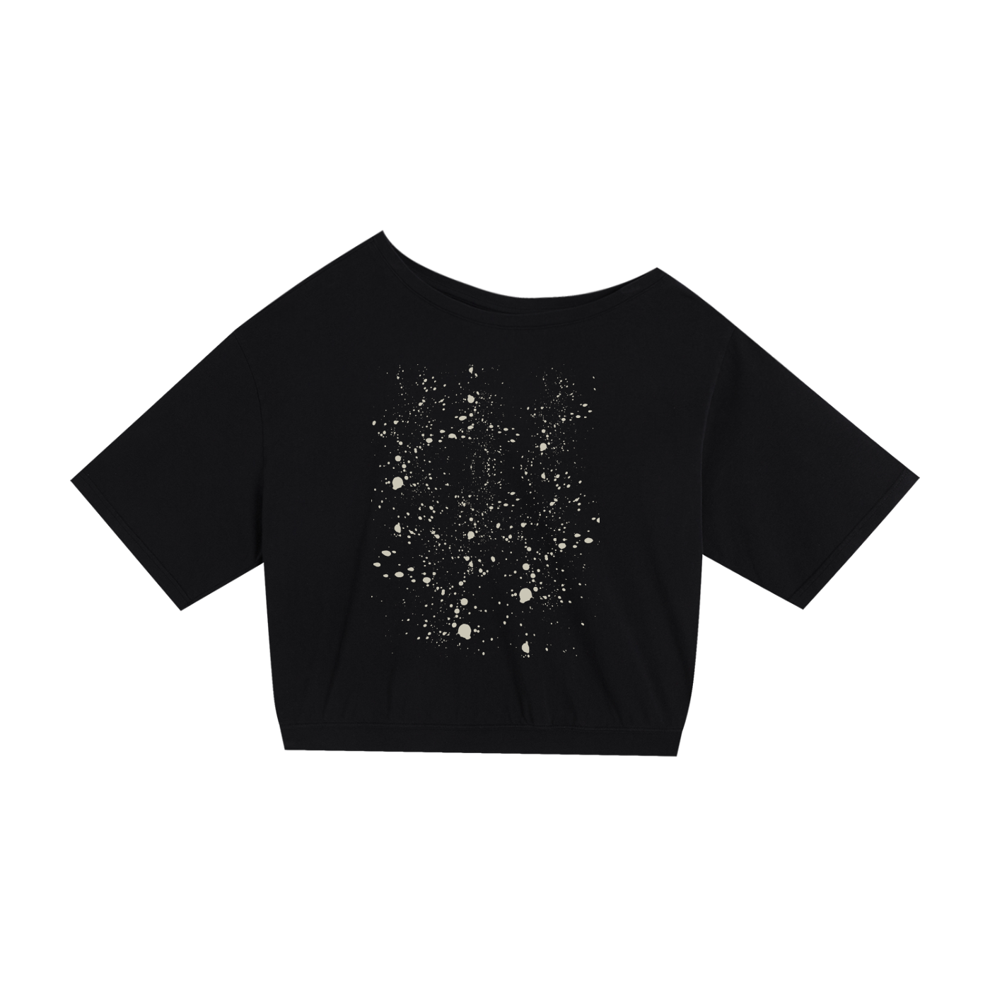 Quiet Riot™ Asymmetric Paint-Splatter Oversized Cotton Tee