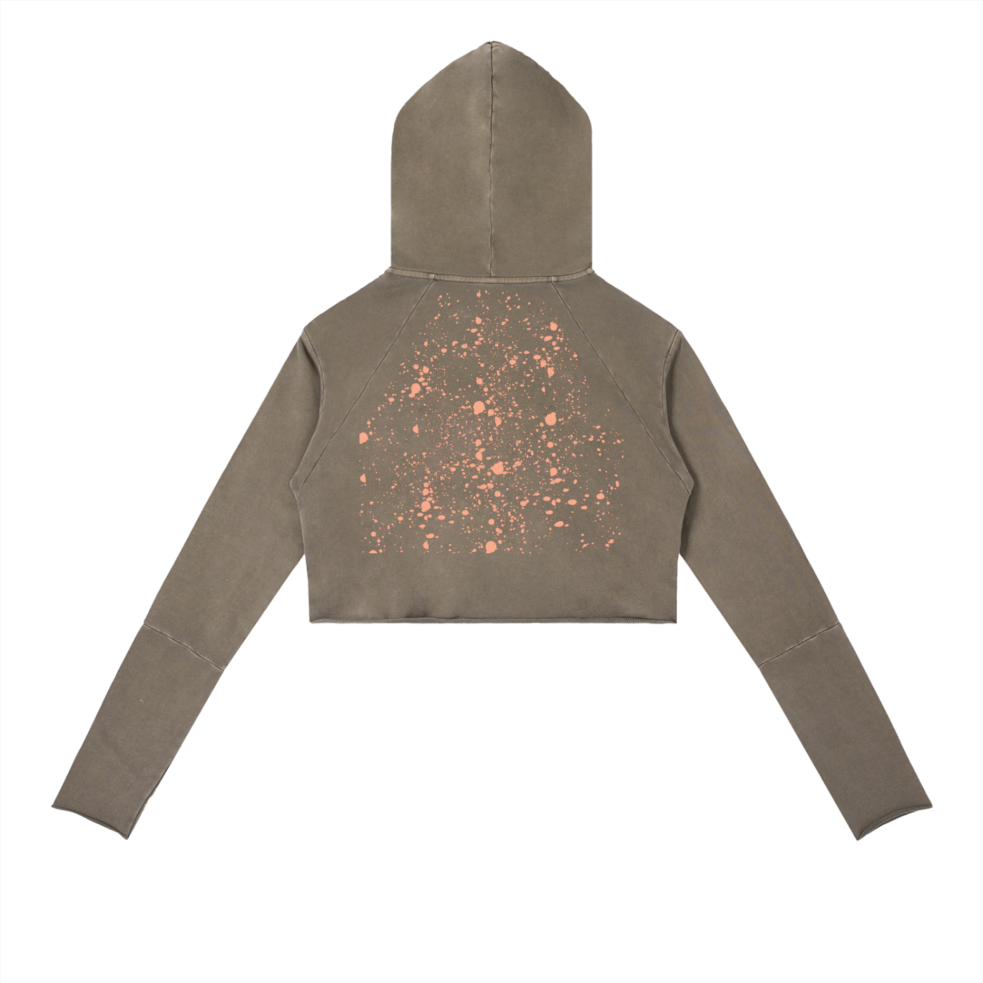 Graffiti Riot™ Vintage Washed Paint-Splatter Cropped Hoodie