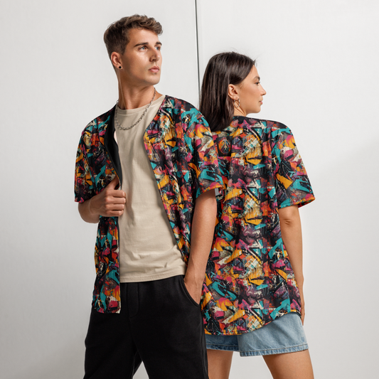 Street Slam Graffiti Baseball Jersey – Unisex Urban Art Shirt