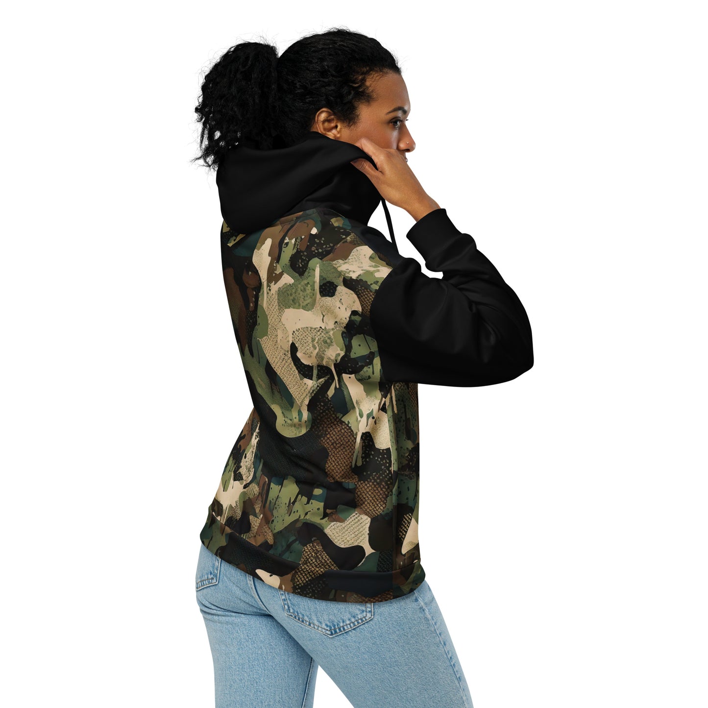 “Shadow Signal” Graffiti Camo Zip Hoodie