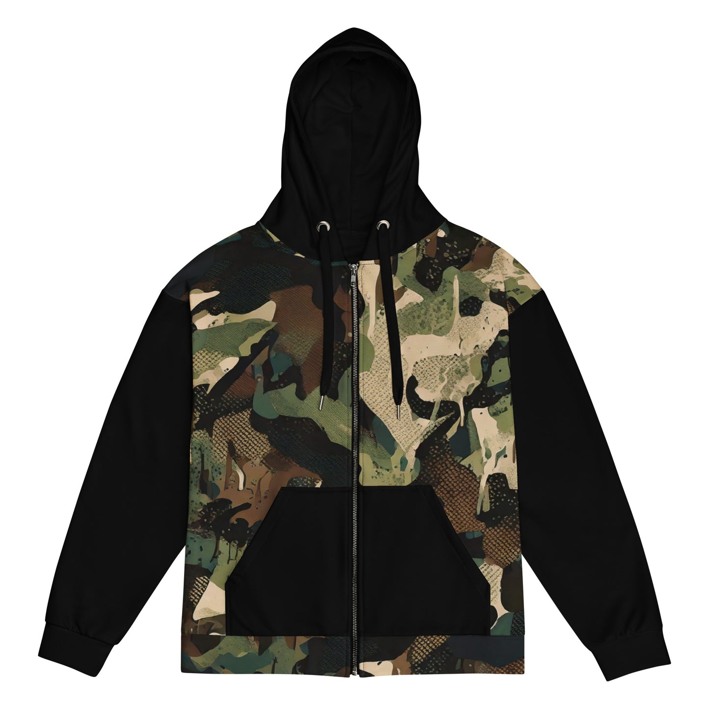 “Shadow Signal” Graffiti Camo Zip Hoodie
