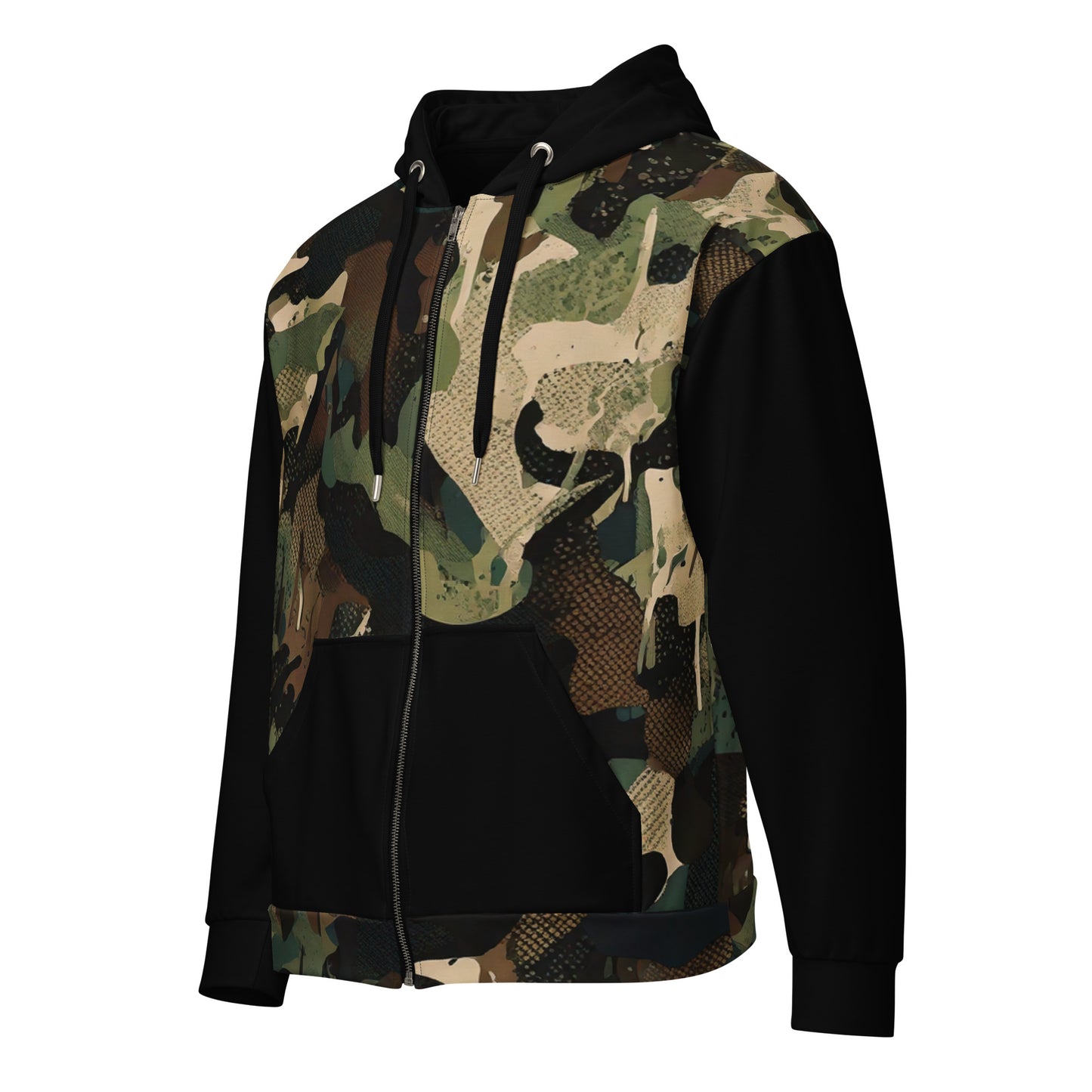 “Shadow Signal” Graffiti Camo Zip Hoodie