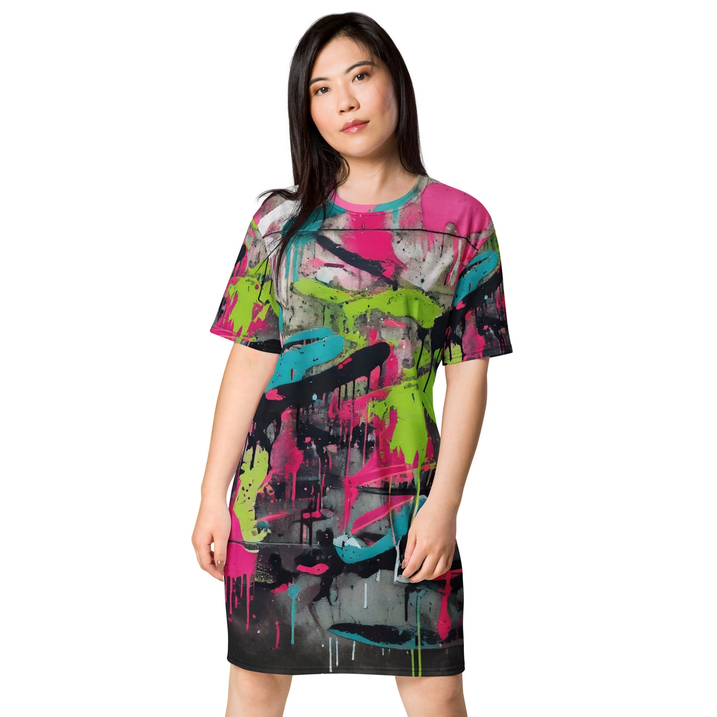Graffiti Print T-shirt dress