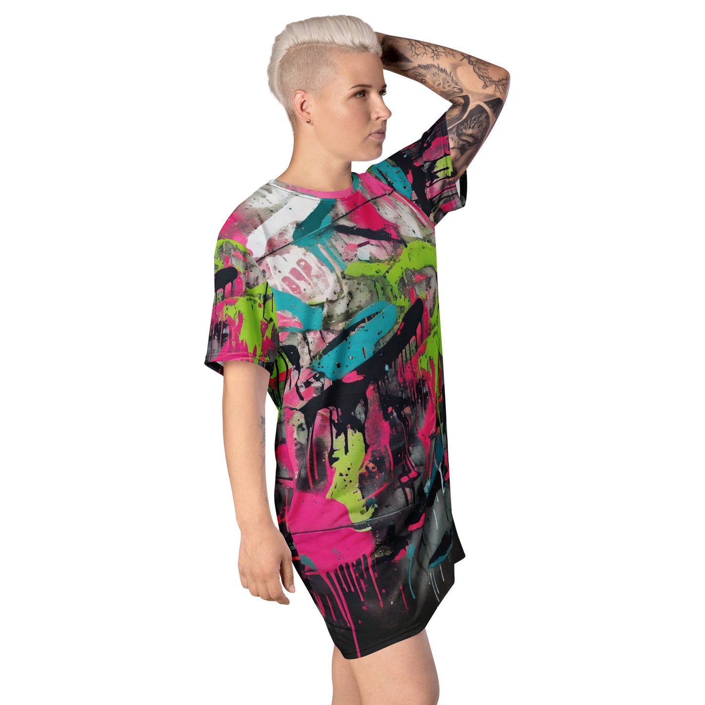 Graffiti Print T-shirt dress