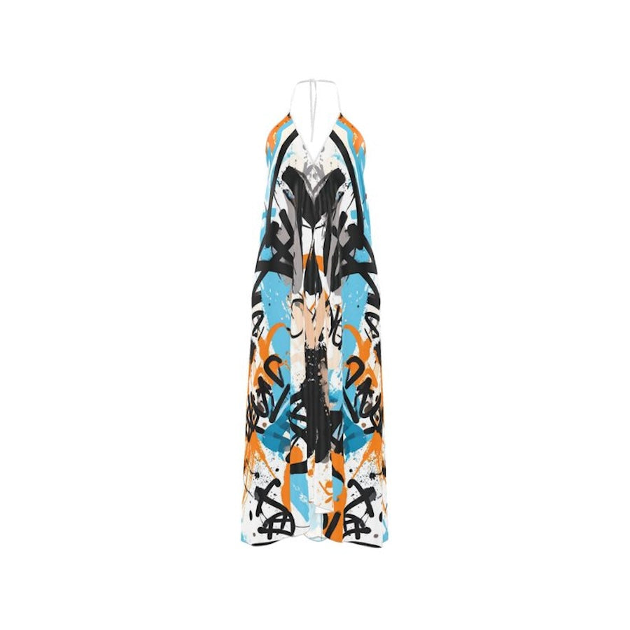 Concrete Muse: Aqua Tag Halter Dress