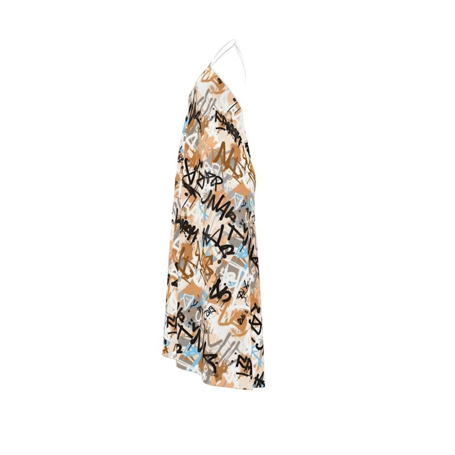 Urban Muse Graffiti Halter Maxi Dress